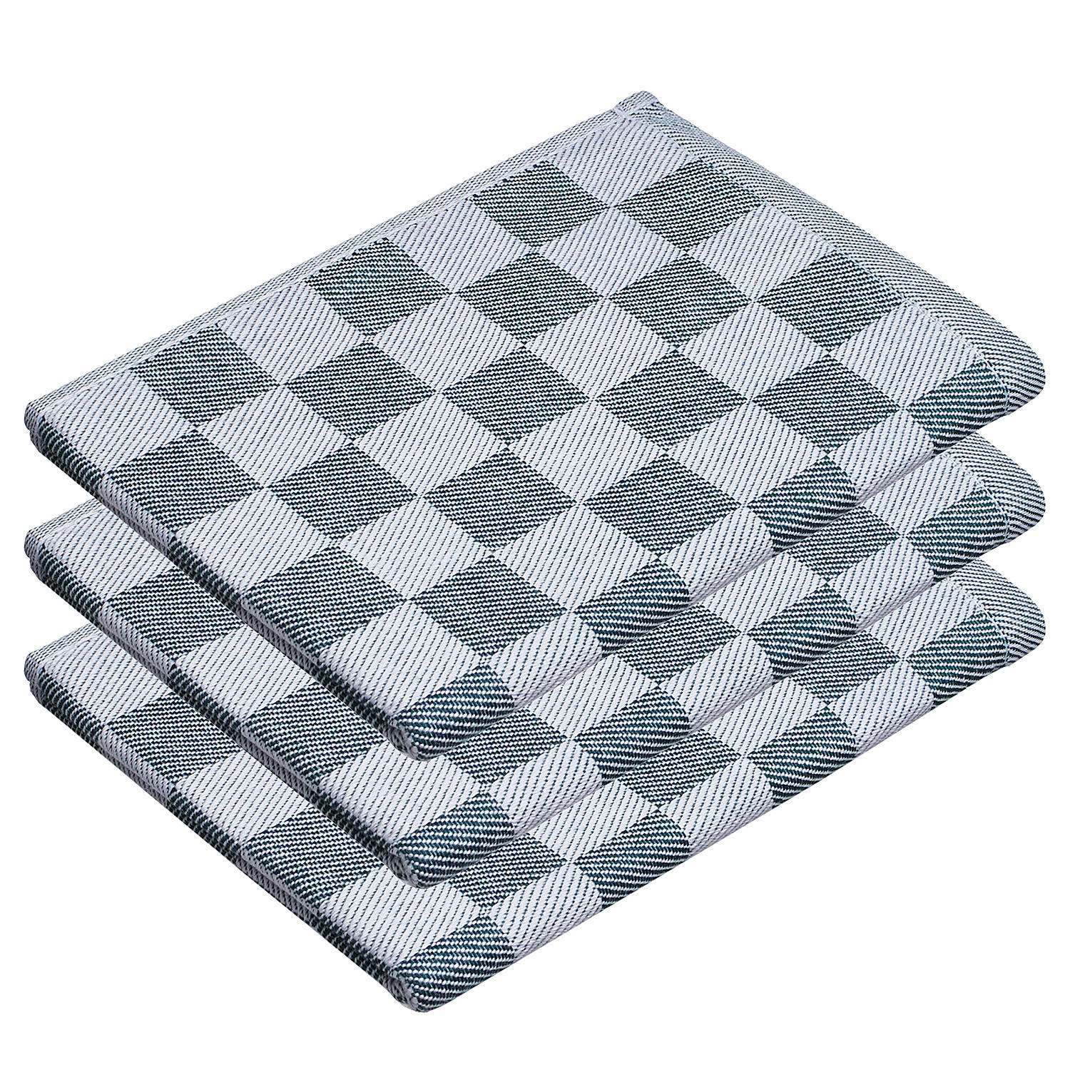 KÜCHENTUCH (3er Set) Checker Style - Dunkelgrün, Textil (50/67cm) - Butlers