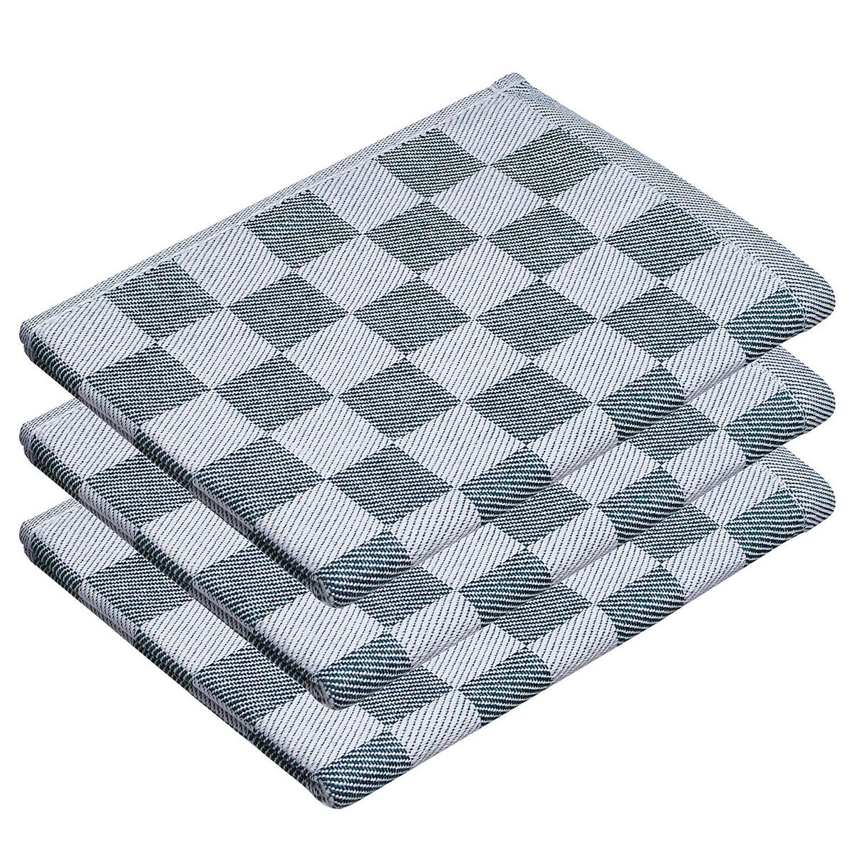 KÜCHENTUCH (3er Set) Checker Style - Dunkelgrün, Textil (50/67cm) - Butlers