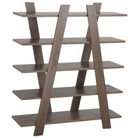 BÜCHERREGAL 5 Fächer Escalante - Dunkelbraun, Holzwerkstoff (100/116/33cm) - Beliani