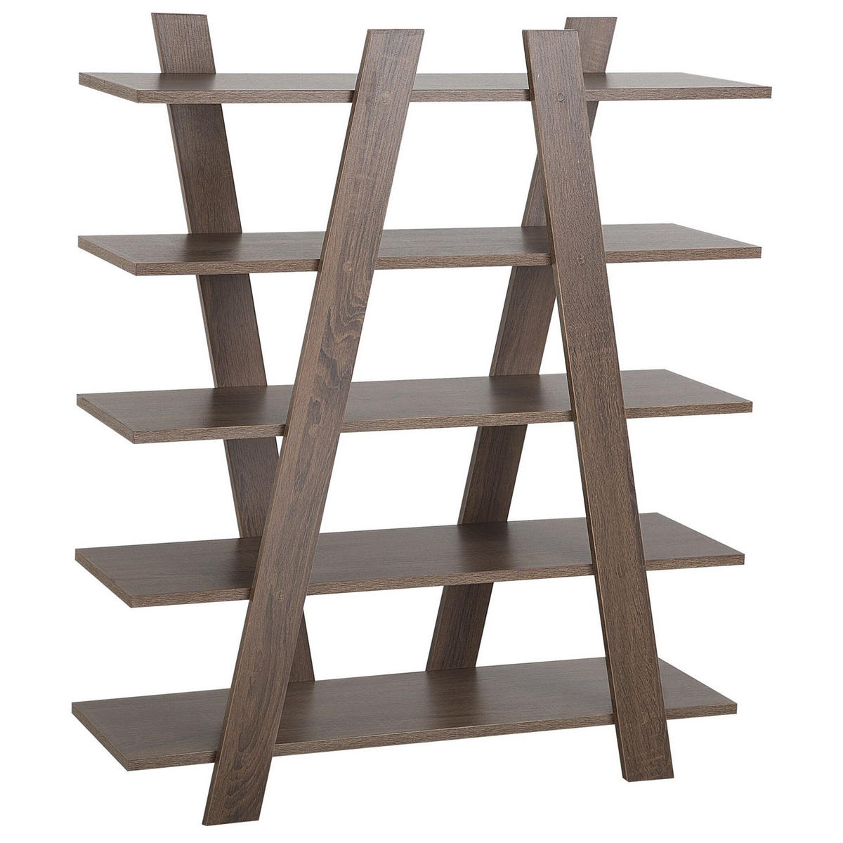 BÜCHERREGAL 5 Fächer Escalante - Dunkelbraun, Holzwerkstoff (100/116/33cm) - Beliani