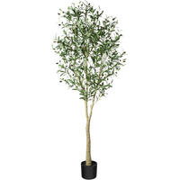 PFLANZE künstlich Olivenbaum 180 cm - Grün, Kunststoff (182.9cm)