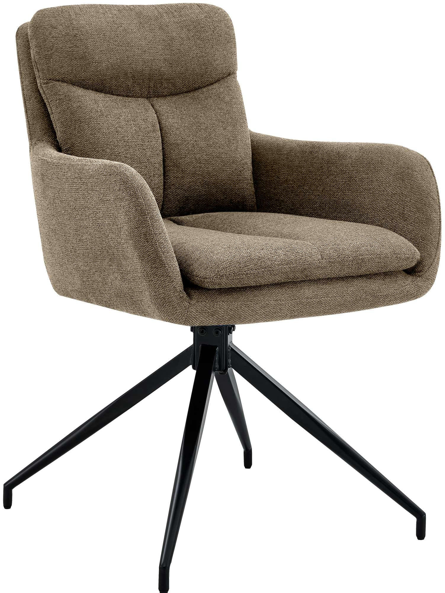 ESSZIMMERSTUHL Stoff Braun - Schwarz/Braun, Textil/Metall (57/83/62cm) - CLP