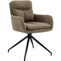 ESSZIMMERSTUHL Stoff Braun - Schwarz/Braun, Textil/Metall (57/83/62cm) - CLP
