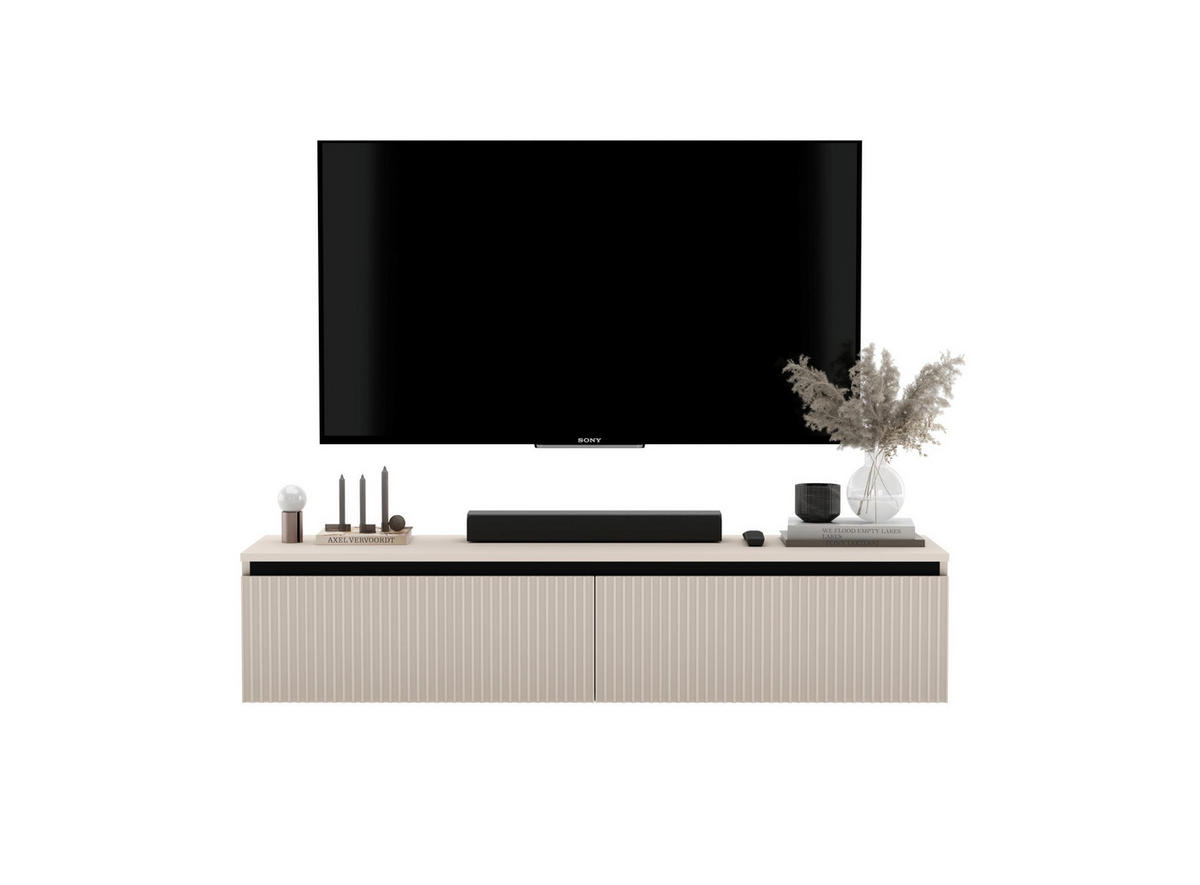 TV-SCHRANK Selene Kaschmir matt Glamour 140 cm - Kaschmir, Holzwerkstoff (140/30/35cm) - Meble Lindner