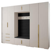GARDEROBEN-SET 236,7/300/47 - Goldfarben/Schwarz, Holz/Kunststoff (300/236.7/47cm) - Abiks Möbel
