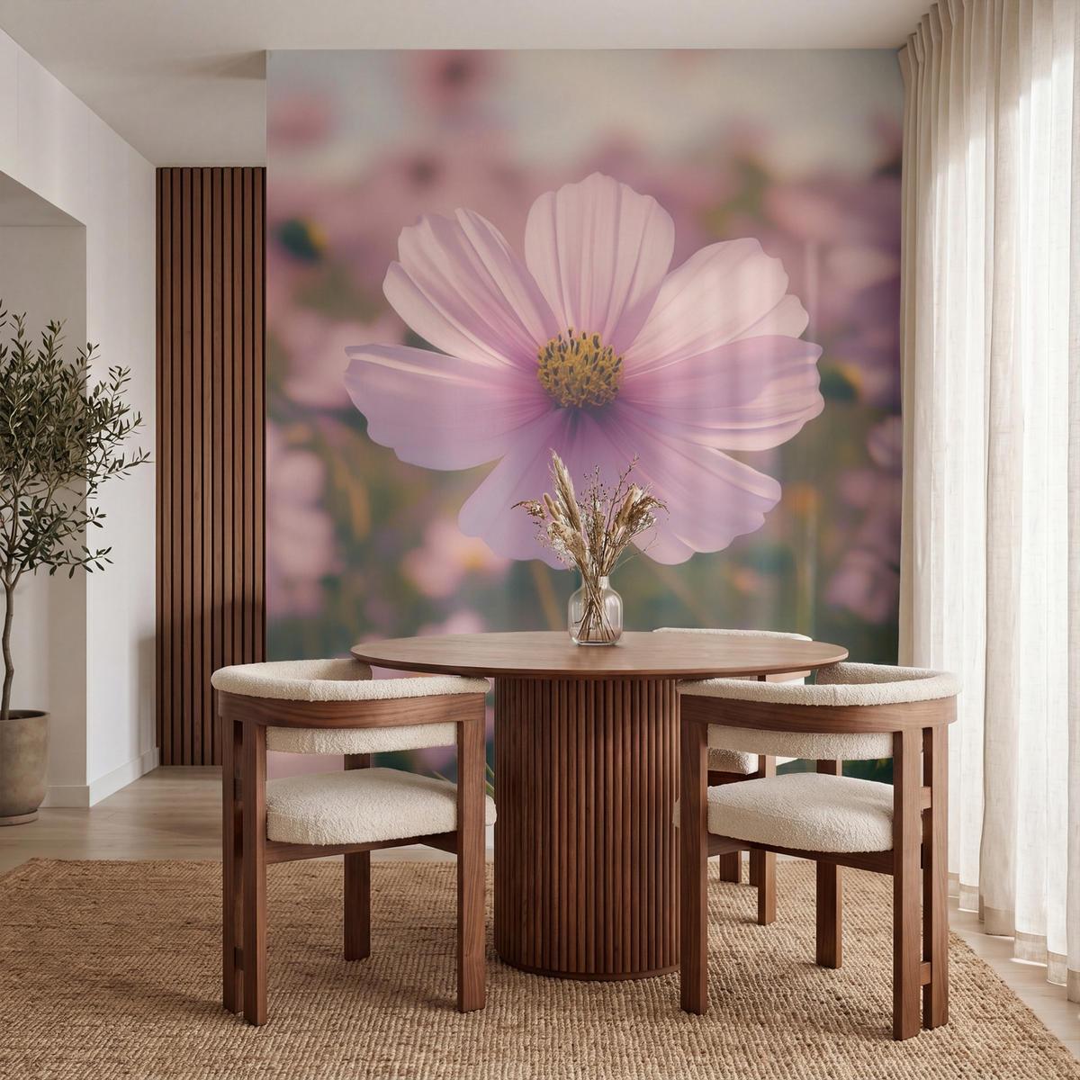 TAPETE - Blumen - Lila - Unscharf - 240x280 cm - Rosa, Papier (240/280cm) - OnlyWow