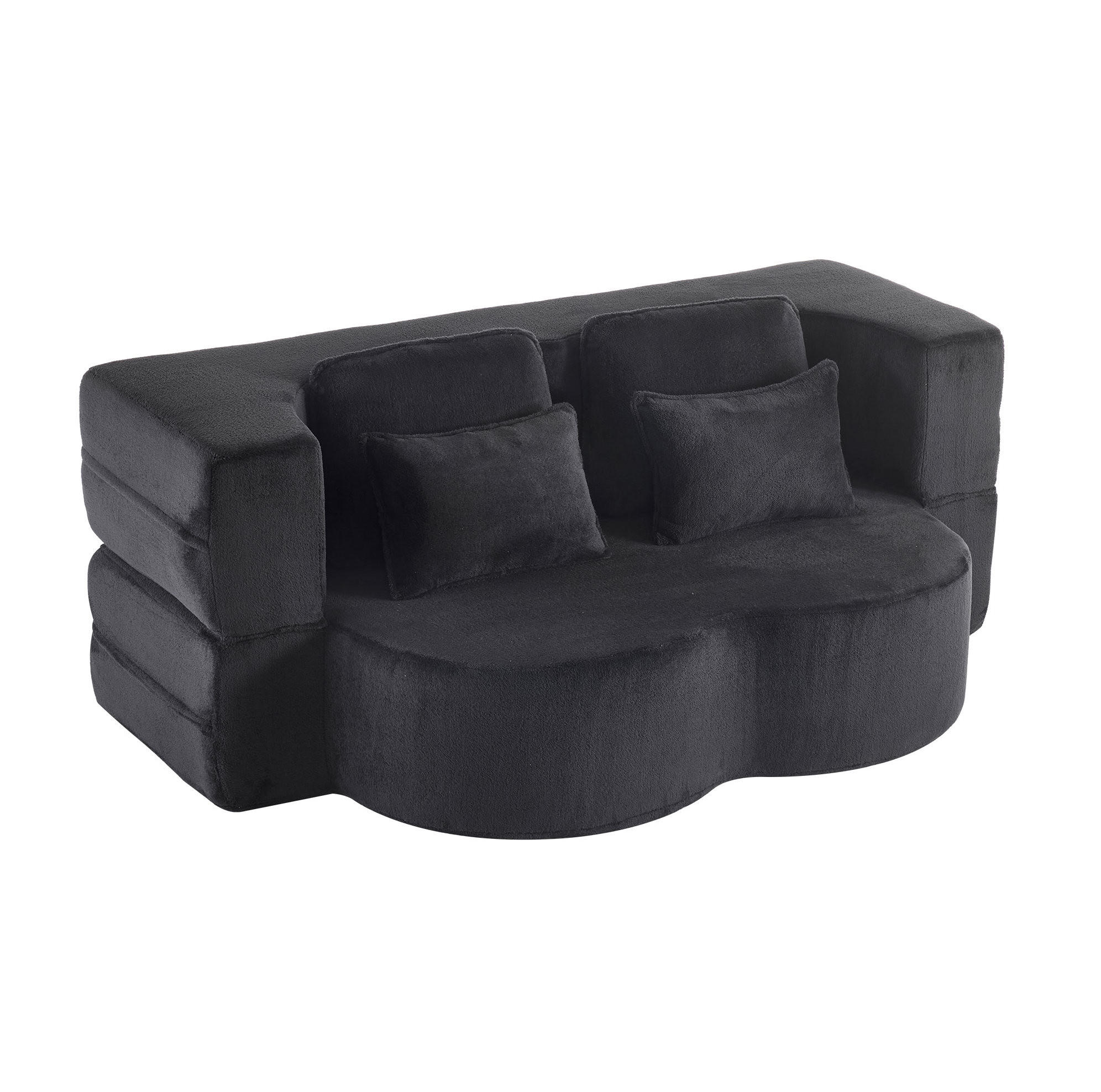 Meubliv Bodensofa Schwarz 60x76x198 cm
