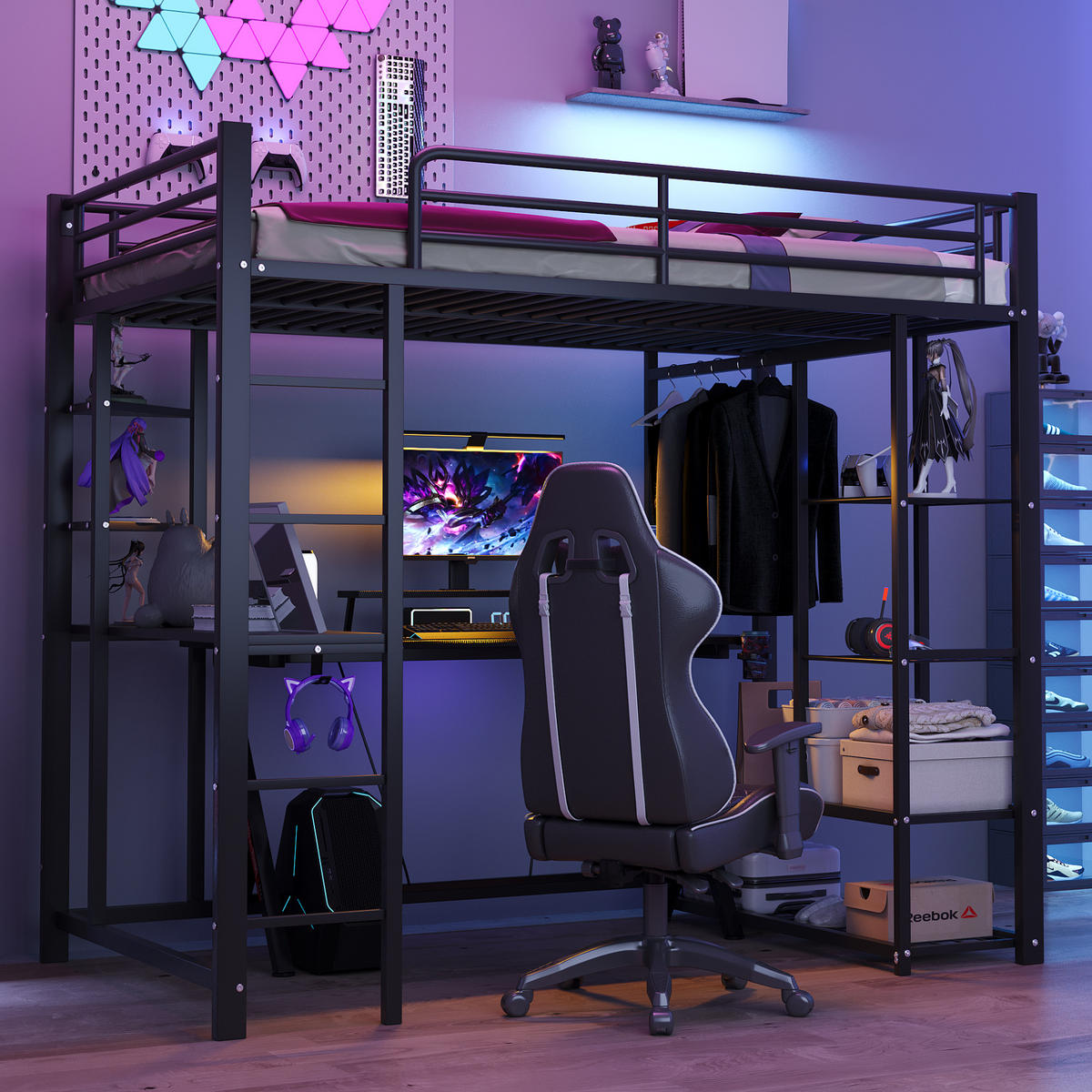 HOCHBETT 90/200 cm Schwarz - Schwarz, Metall - Raumix