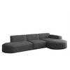 ECKSOFA Ottomane Palma Ascot Bukla - Graphitfarben, Holzwerkstoff/Textil (296/165cm) - Fun Möbel