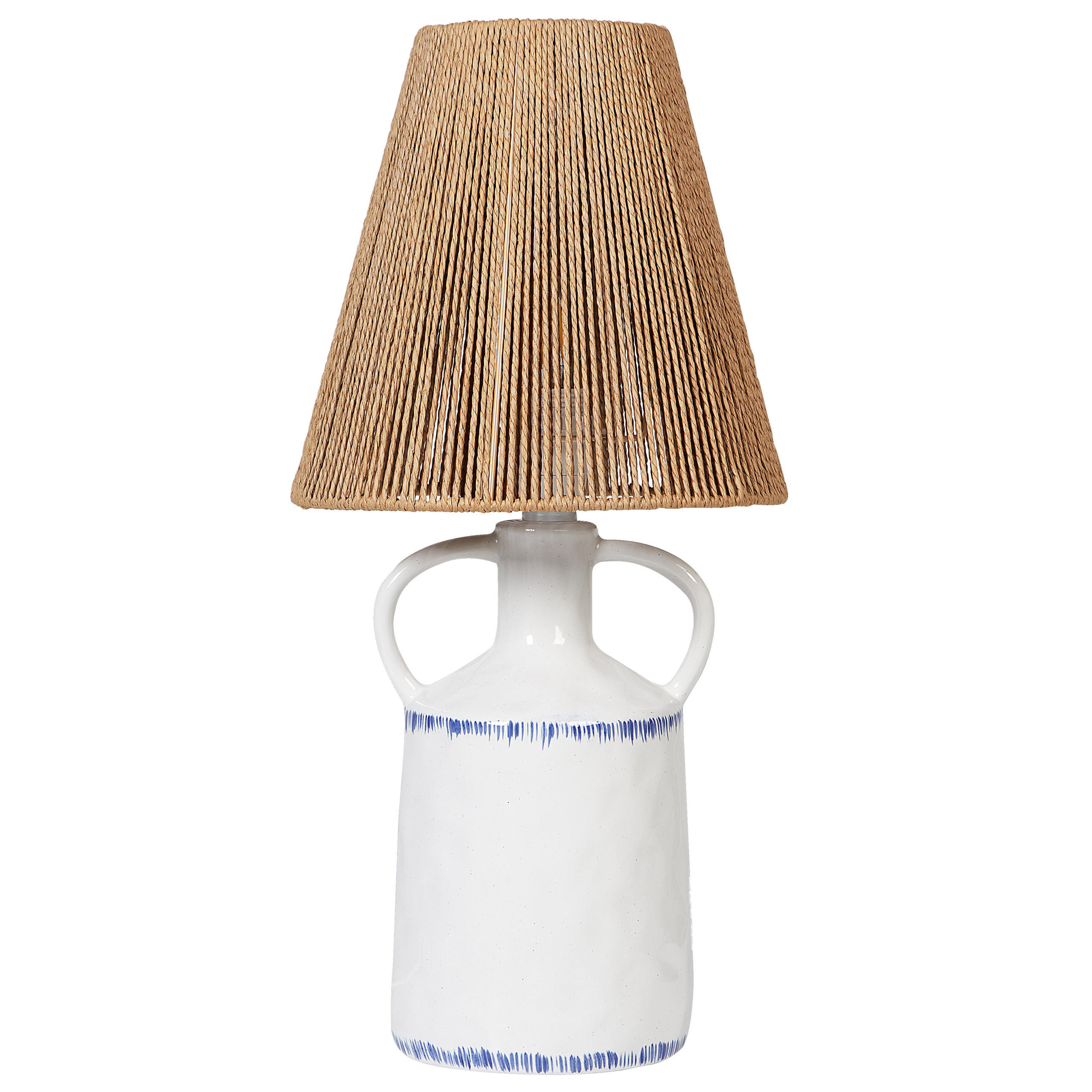 TISCHLEUCHTE Weiß/Blau/Beige Larissos - Blau/Beige, Keramik (24/24/51cm) - Beliani