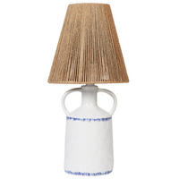 TISCHLEUCHTE Weiß/Blau/Beige Larissos - Blau/Beige, Keramik (24/24/51cm) - Beliani