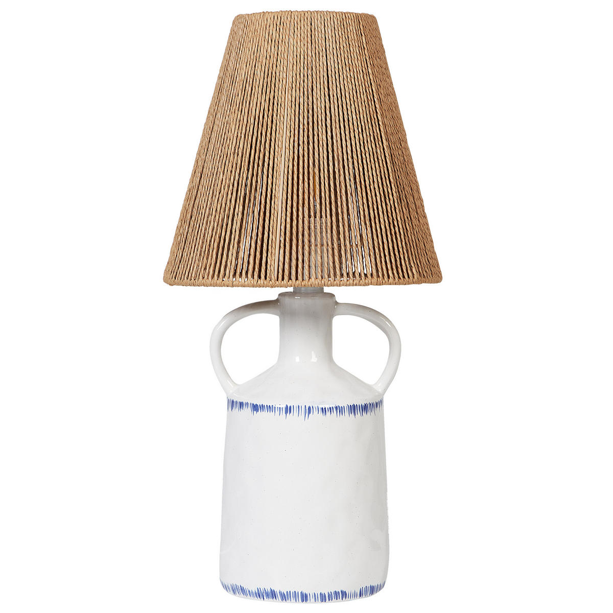 TISCHLEUCHTE Weiß/Blau/Beige Larissos - Blau/Beige, Keramik (24/24/51cm) - Beliani