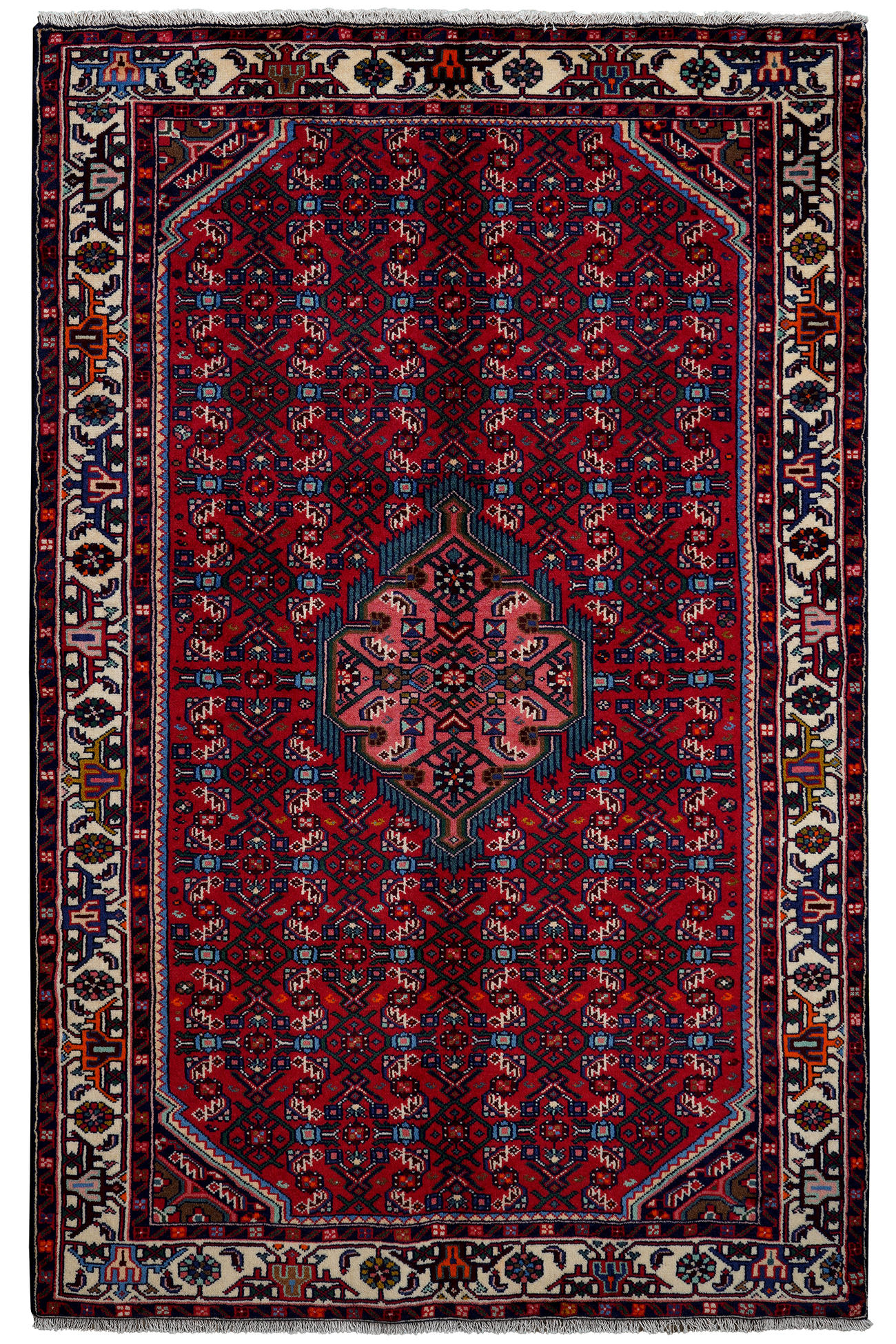 TEPPICH Assadabad Rot 197/125 cm Schurwolle - Rot, Textil (125/197cm) - Looma