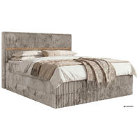 POSTEL BOXSPRING ORVO KING 140/200 - Světle hnědá Manšestr - Topper T25 - H4 - černá/světle hnědá, textil/plast (140/200cm) - MKS