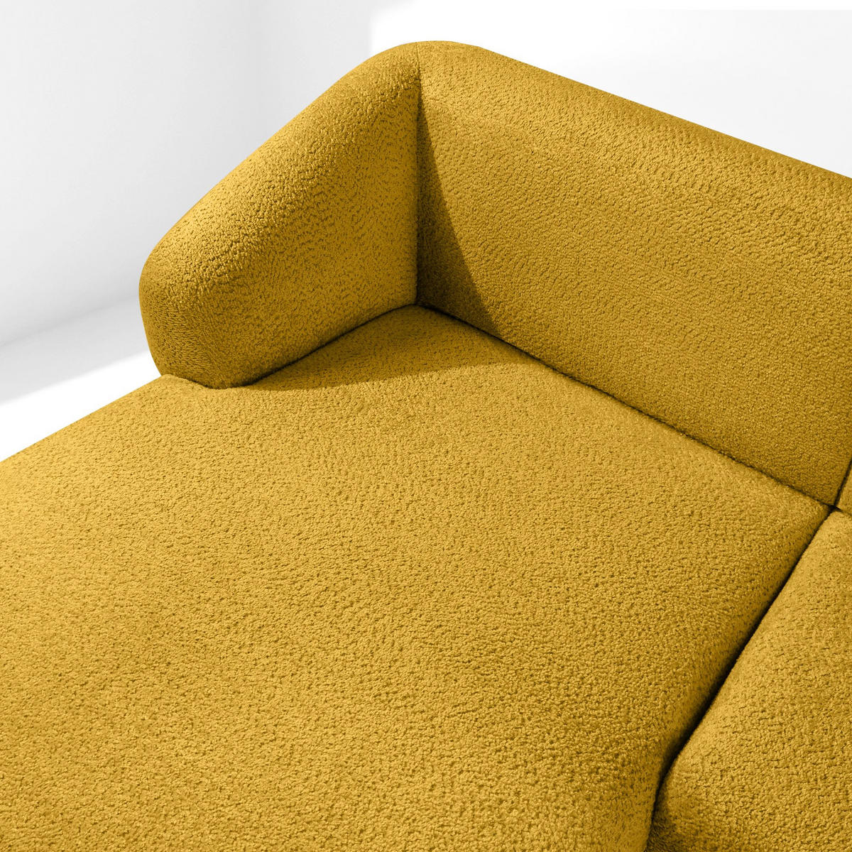 ECKSOFA LINKS VIRA, Gelb, Chenille - Gelb/Schwarz, Holz/Holzwerkstoff (300/160cm) - KONSIMO®
