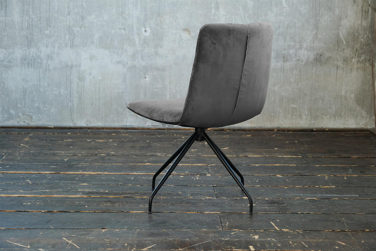 DREHSTUHL NEW CHARME Steingrau Velvet - Grau, Textil (52/87/66cm) - KAWOLA