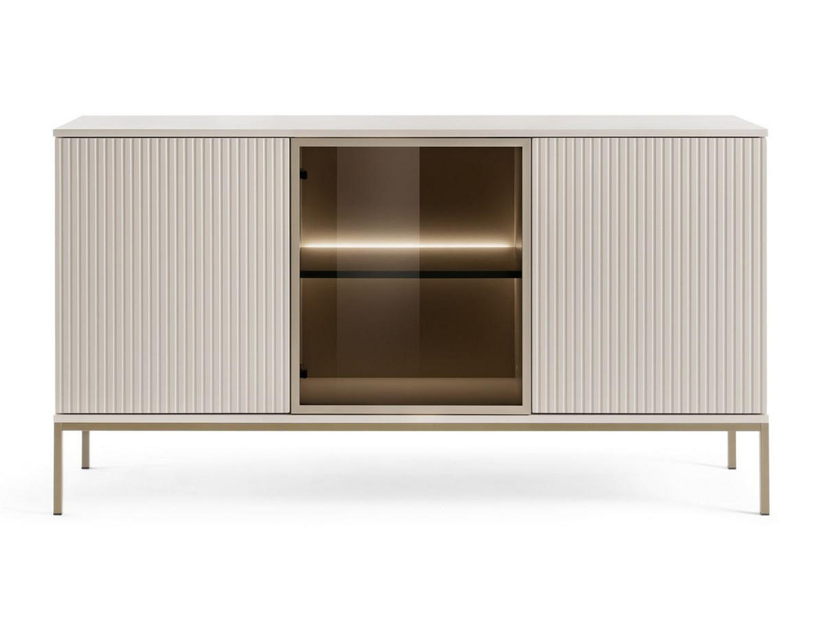 KOMMODE Kaschmir 154/83/39 cm Deo - Kaschmir/Champagner, Naturmaterialien/Glas (154/83/39cm) - Graingold