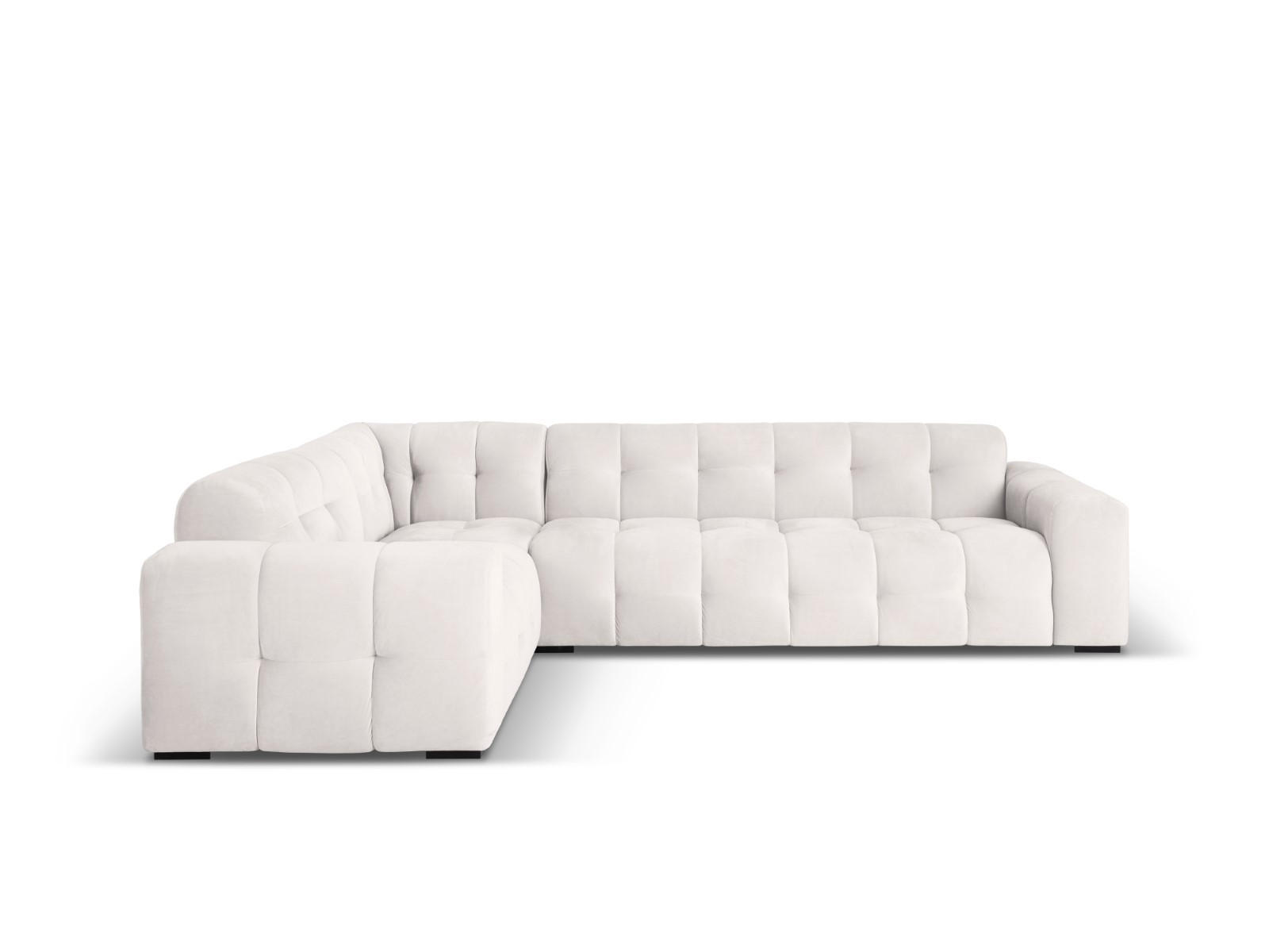 ECKSOFA links Kendal aus Samt hellgrau 6 Sitzplätze - Hellgrau, Textil (231/332cm) - Micadoni