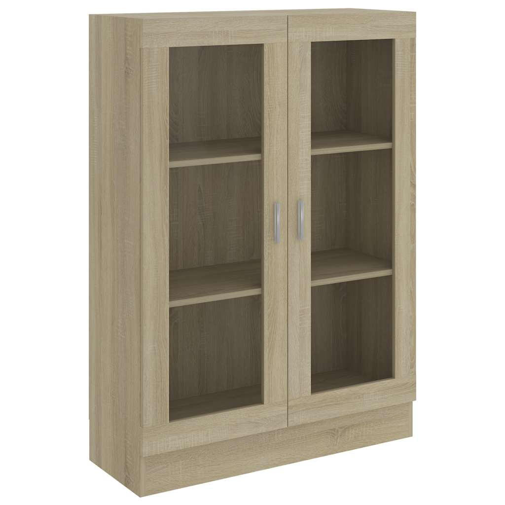 vidaXL Vitrinenschrank Sonoma Eiche 82.5x115x30.5 cm
