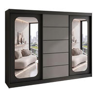 SCHWEBETÜRENSCHRANK BELANO 200 cm. Innenausstattung: Comfort plus - Schwarz/Graphitfarben, Holzwerkstoff (200/215/59.5cm) - A&J MöbelLand