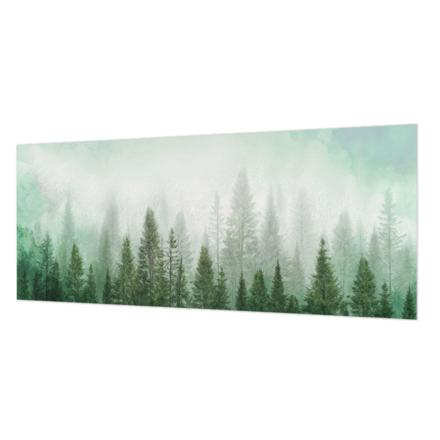 FOTOTAPETE 250x104 cm - Wolf im Wald - Grün, Textil (250/104cm) - Wallfluent