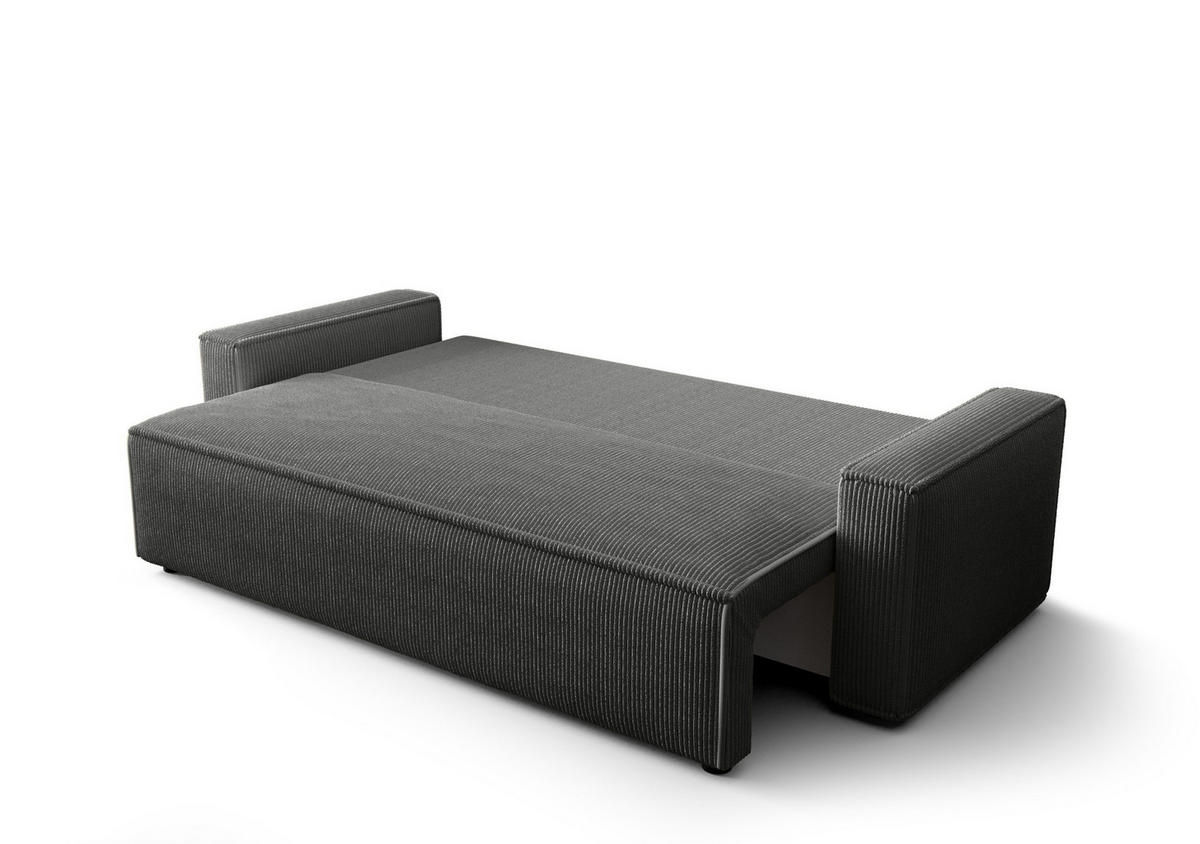 SCHLAFSOFA mit Bettkasten Eldon Grau - Grau, Textil (230/89/85cm) - Fedve