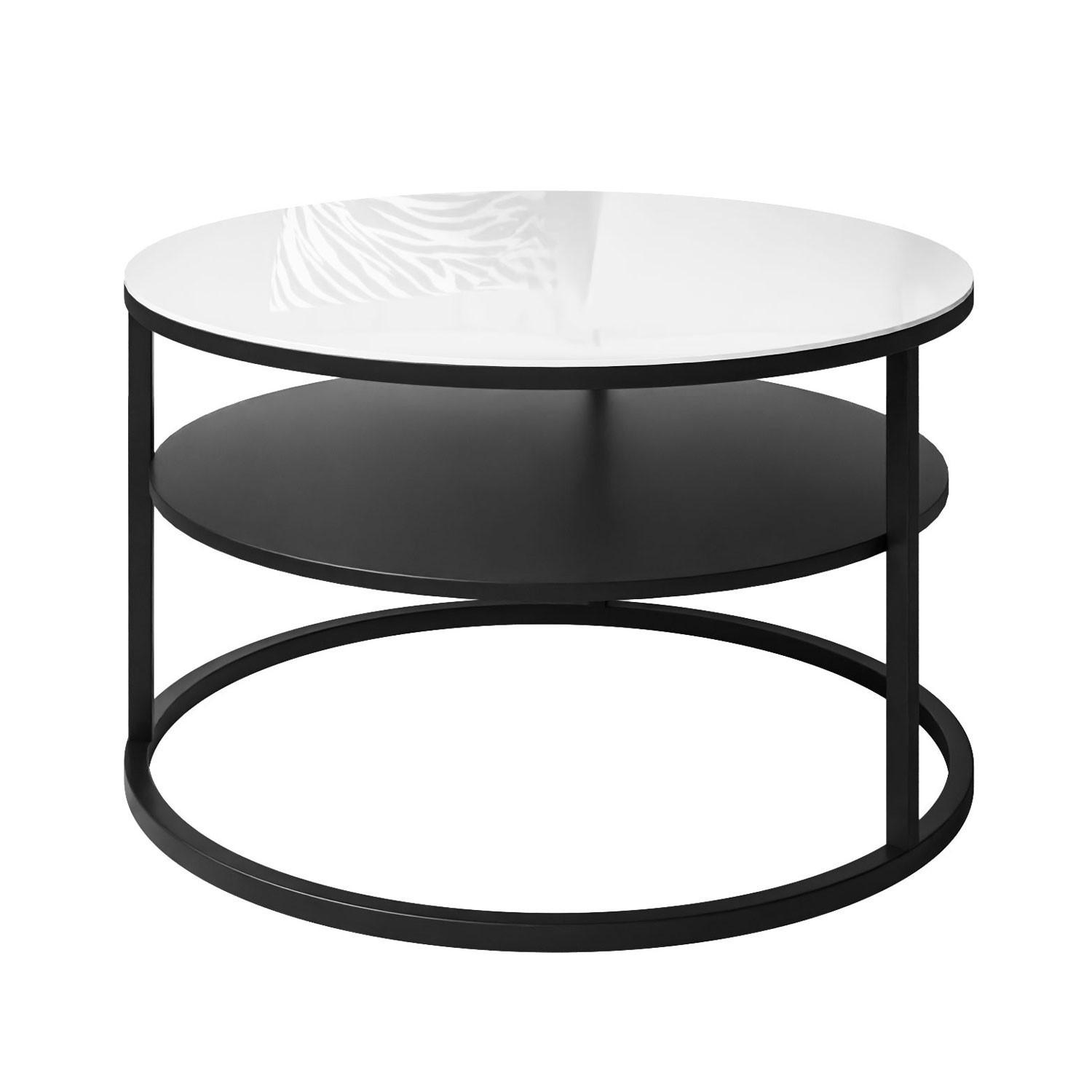 COUCHTISCH CIRI GLASS mit Regal - Weiß, Glas (70/70/47.4cm) - Lookway