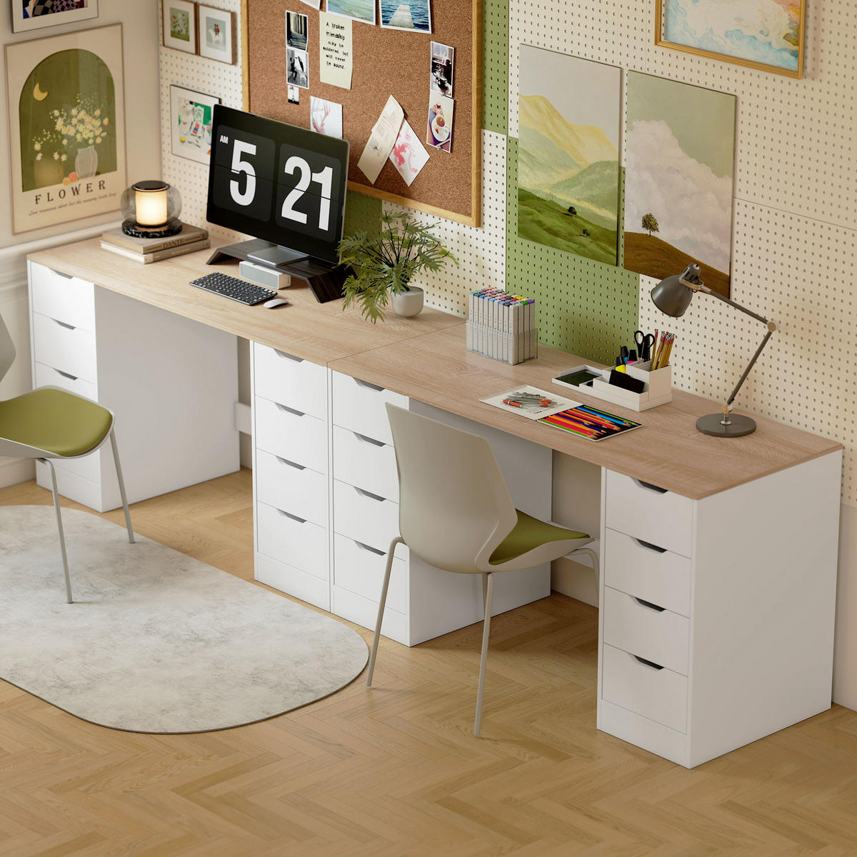 SCHREIBTISCH Naturfarben 53.0/140.0/75.0 cm - Naturfarben, Holzwerkstoff (53/140/75cm)