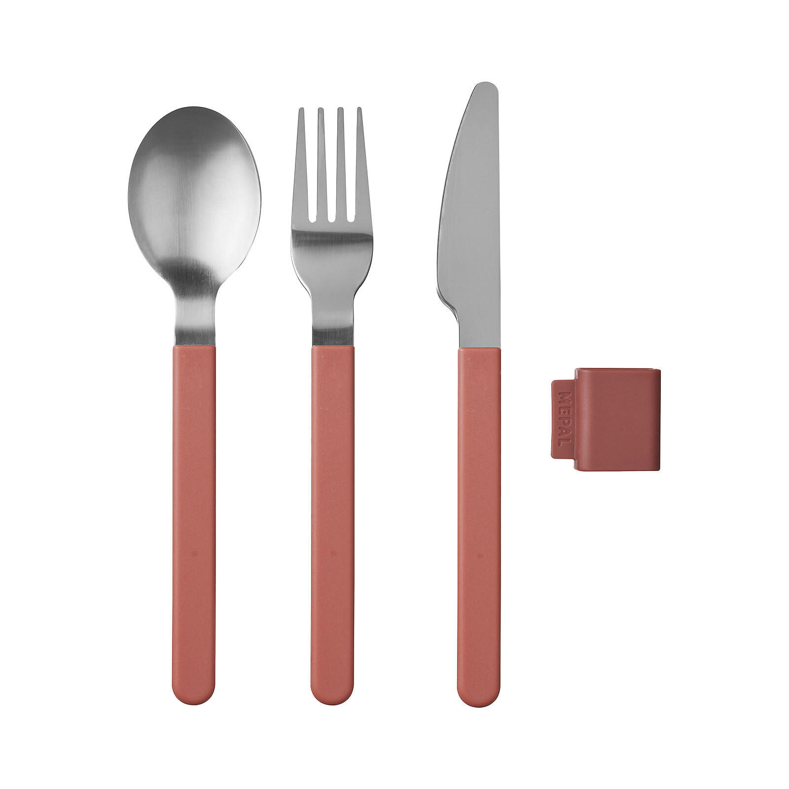 BESTECK-SET Silueta Vivid Mauve - Rot/Rosa, Metall - Mepal