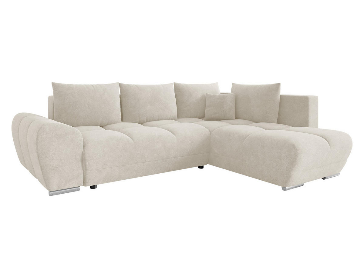 ECKSOFA Forest, Seite: Rechts - Creme/Schwarz, Holz/Kunststoff (290/183cm) - MIRJAN24