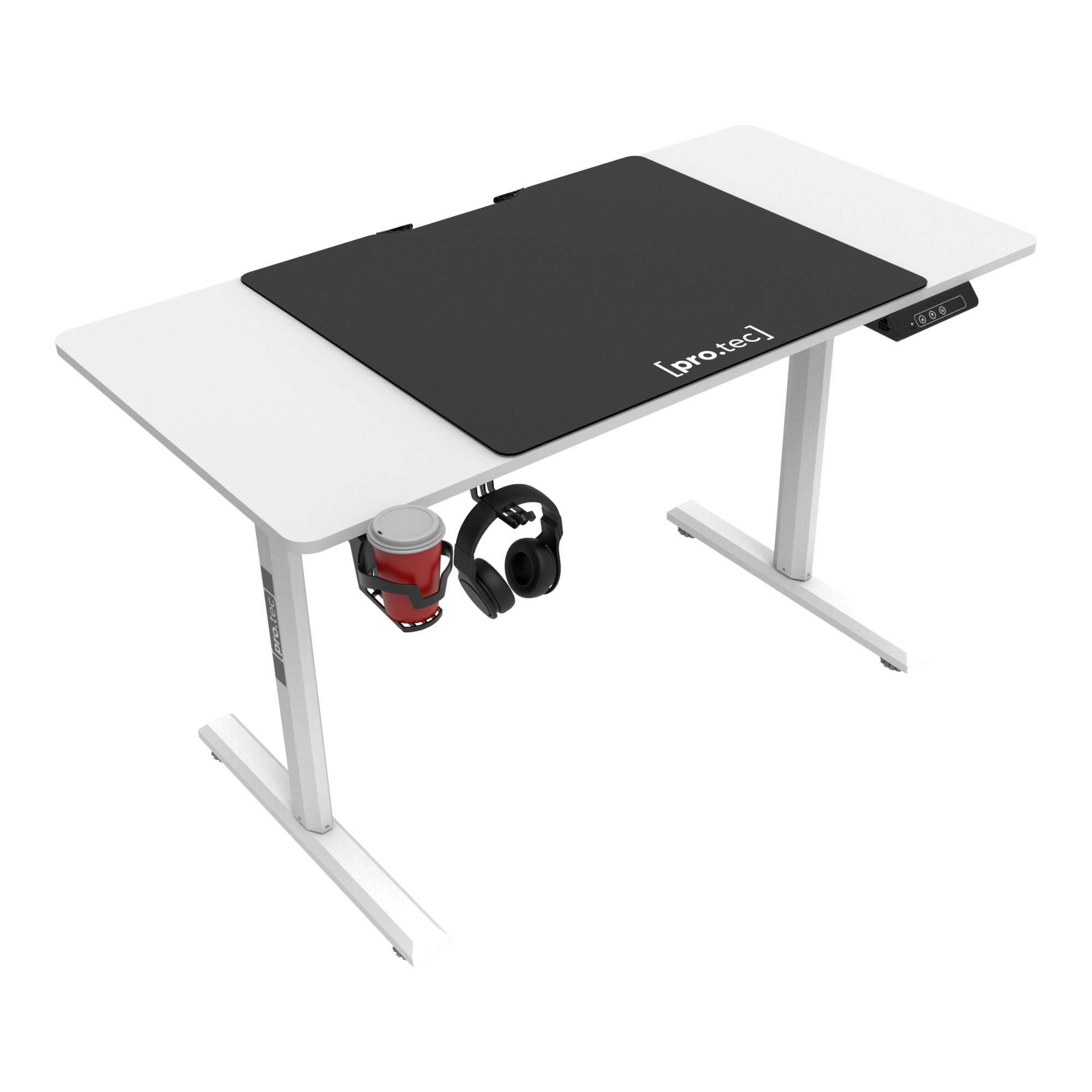 SCHREIBTISCH höhenverstellbar Pomona - Weiß, Holzwerkstoff/Metall (60/110/117cm) - pro.tec