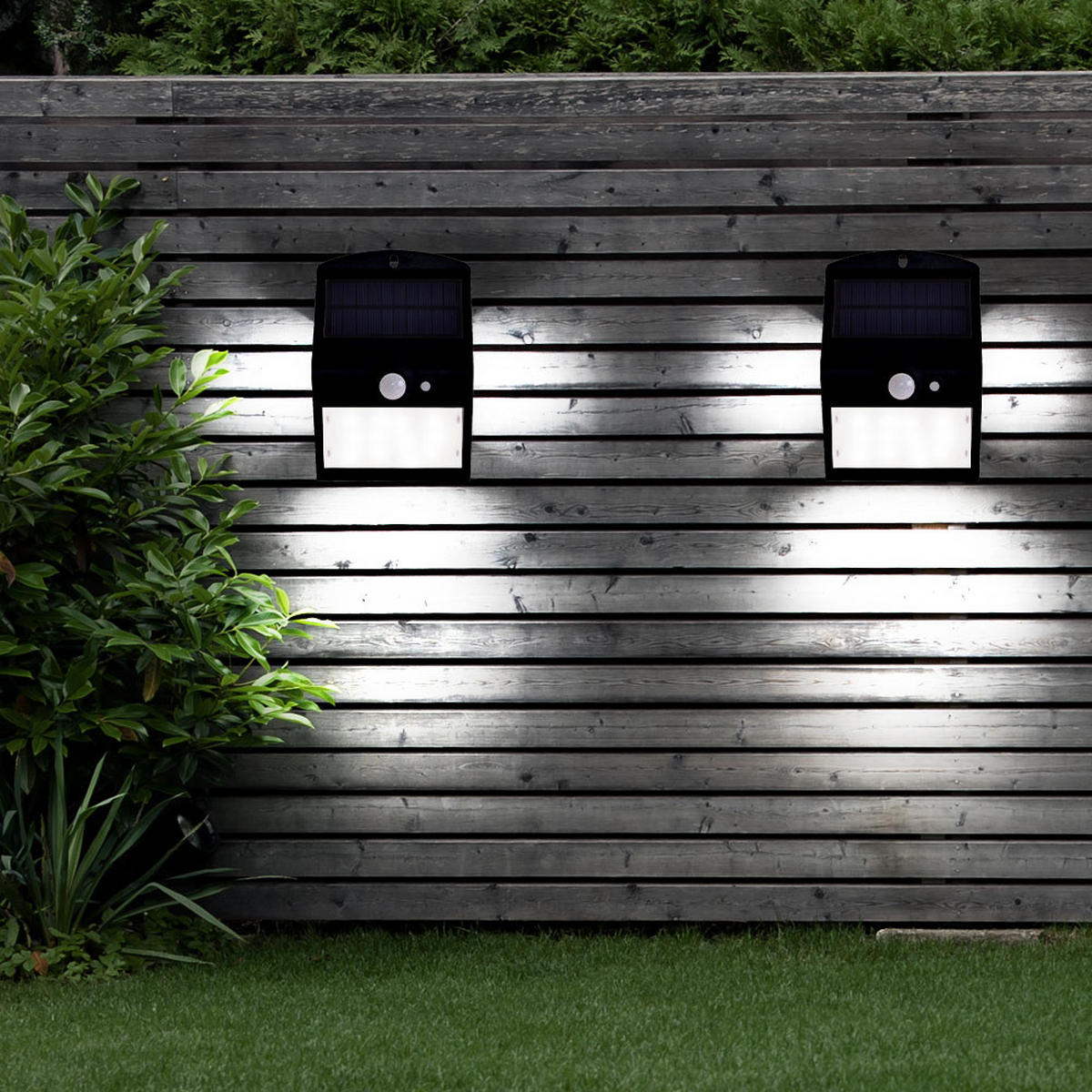 LED WANDLEUCHTE Kunststoff Schwarz 2er Set - Schwarz, Kunststoff (14.5/9.6/7.9cm)