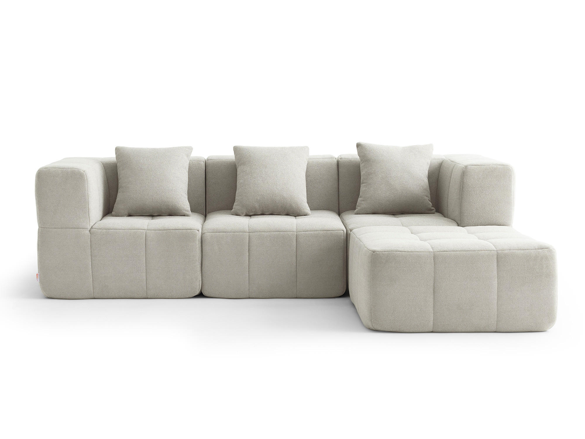 ECKSOFA Bouclé-Stoff Cremebeige - Beige, Textil (260/190cm) - MILYsofa