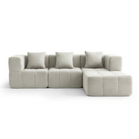 ECKSOFA Bouclé-Stoff Cremebeige - Beige, Textil (260/190cm) - MILYsofa