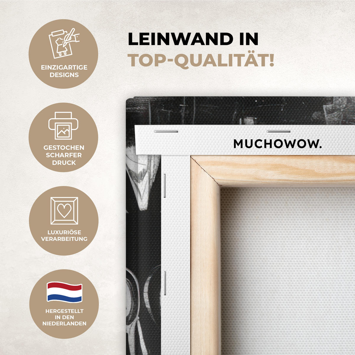 LEINWANDBILD Malerei - Figuren - Schwarz - Abstrakt XXL 150x100 cm - Schwarz, Textil (150/100cm) - MuchoWow