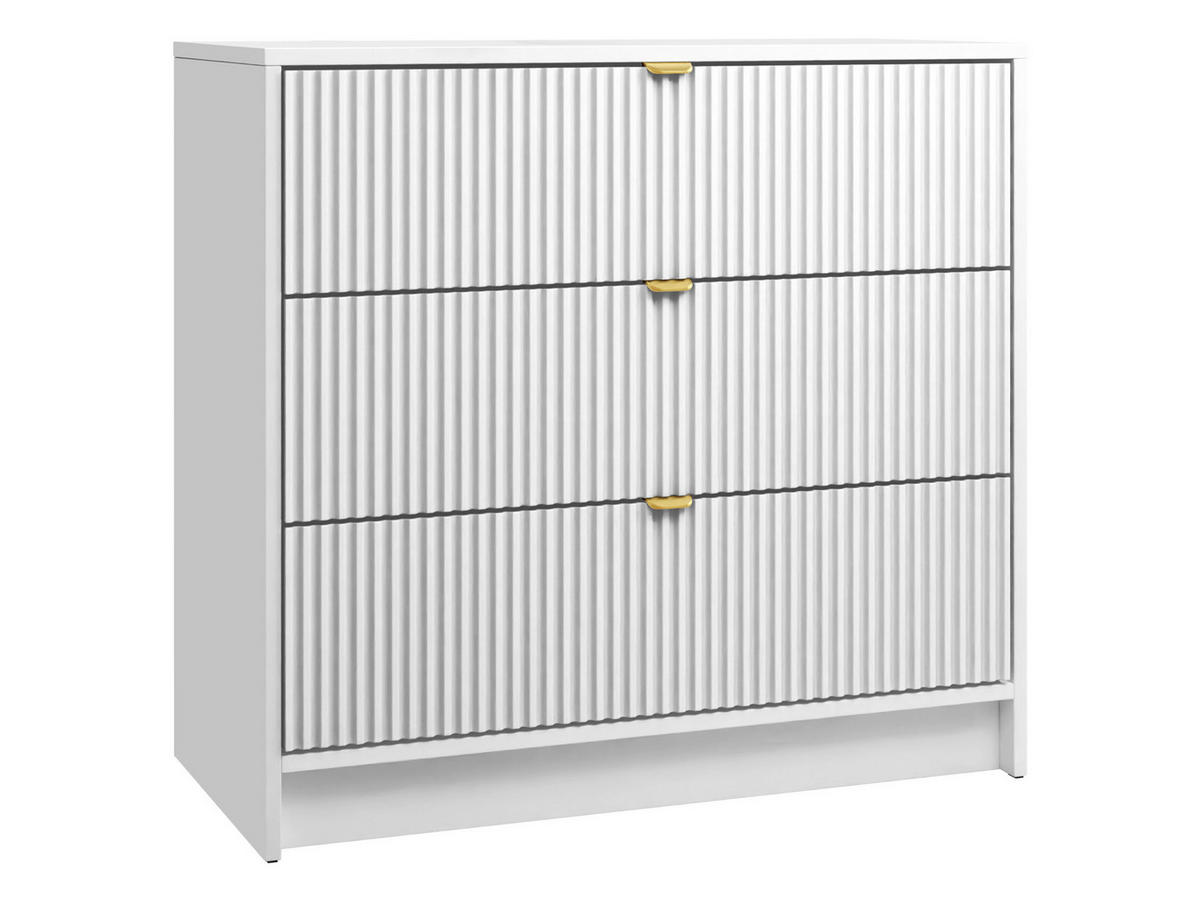 KOMMODE Tireno - Goldfarben/Weiß, Holzwerkstoff/Metall (80/75/40cm) - MIRJAN24