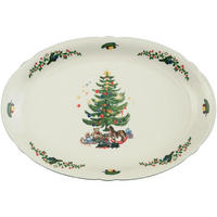 SERVIERPLATTE Marieluise Weihnachten weiß-grün 34,1 x 26,3 cm - Weiß/Grün, Keramik (26.3/3.5/34.1cm) - Seltmann Weiden
