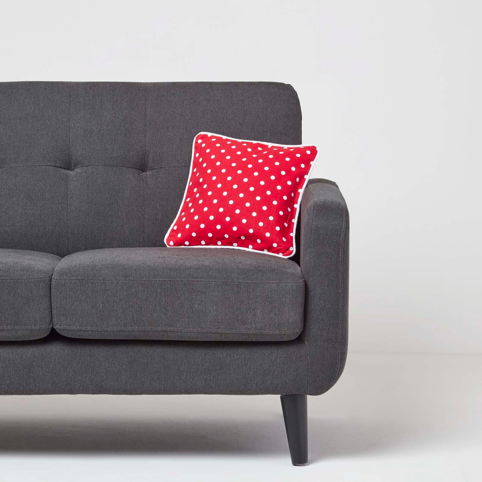 KISSENHÜLLE Polka Dots 30/30 cm, 100% Baumwolle - Rot, Textil (30/30cm) - Homescapes