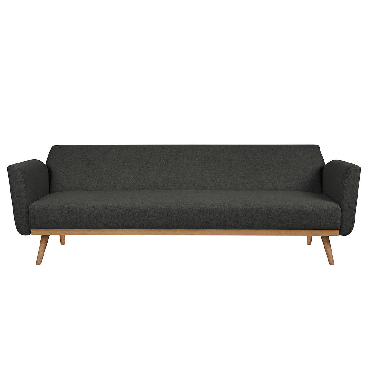 SCHLAFSOFA - Anthrazit, Holz/Birkenholz (212/79/85cm) - home24