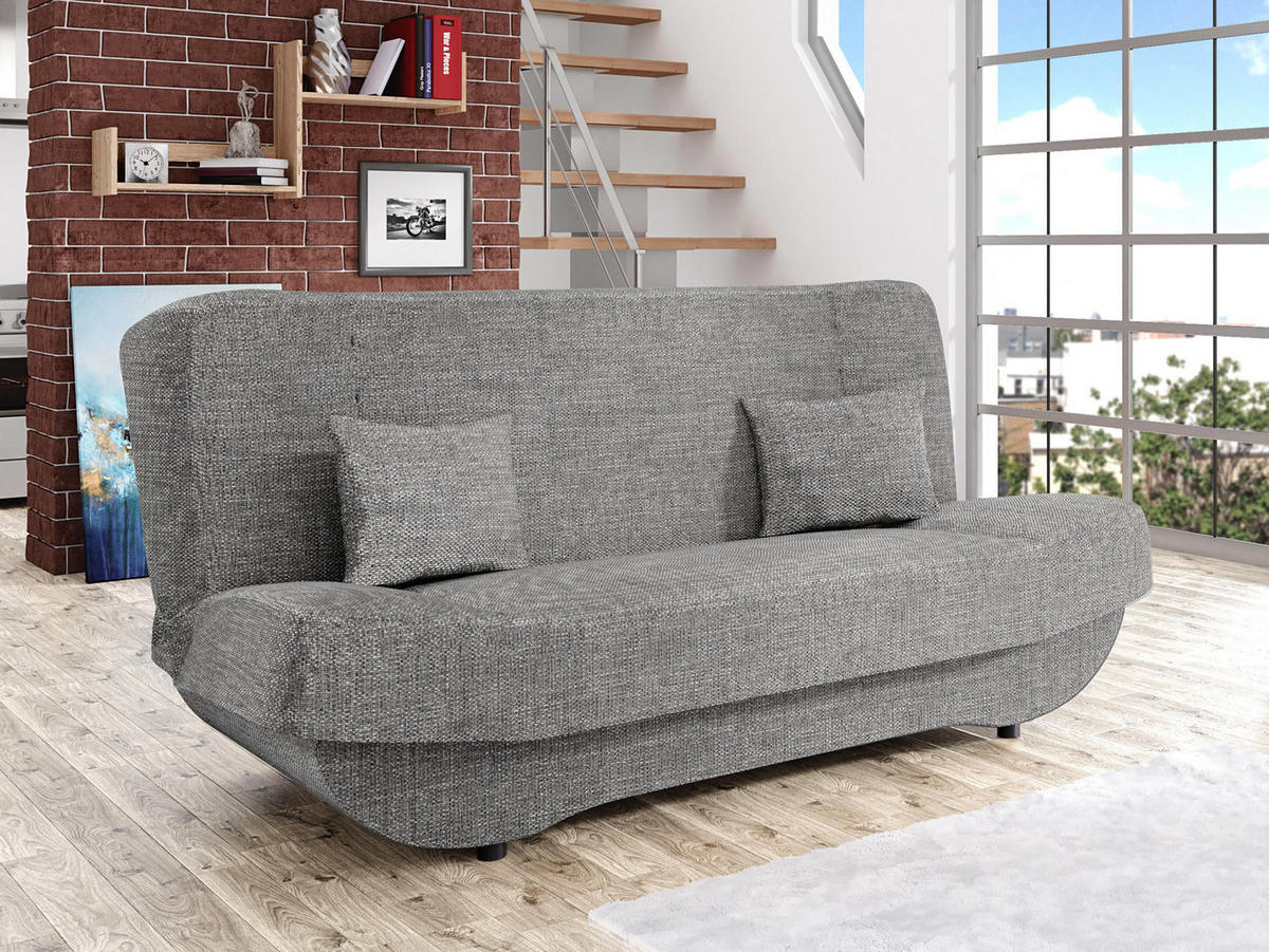 SCHLAFSOFA Pinto - Schwarz/Grau, Holzwerkstoff/Kunststoff (190/94/90cm) - MIRJAN24