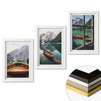 WANDBILDER 3er-Set - 20x30 cm Weißer Rahmen - Fenster für Boote auf dem Bergsee - Weiß, Kunststoff (20/30cm) - ArtPrintCave