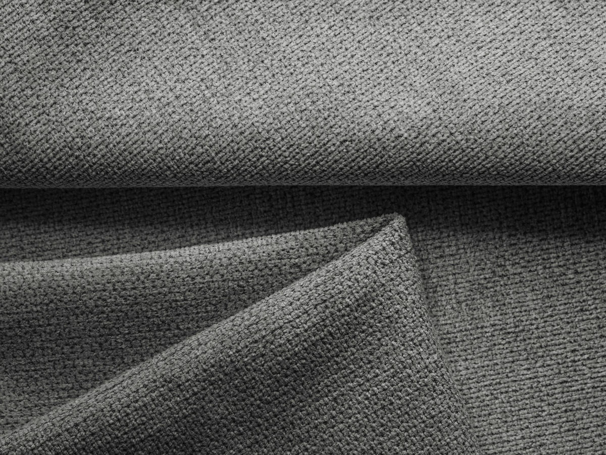 ECKSOFA mit Schlaffunktion Chenille Stoff Grau - Schieferfarben/Schwarz, Kunststoff/Textil (160/258cm) - Makamii