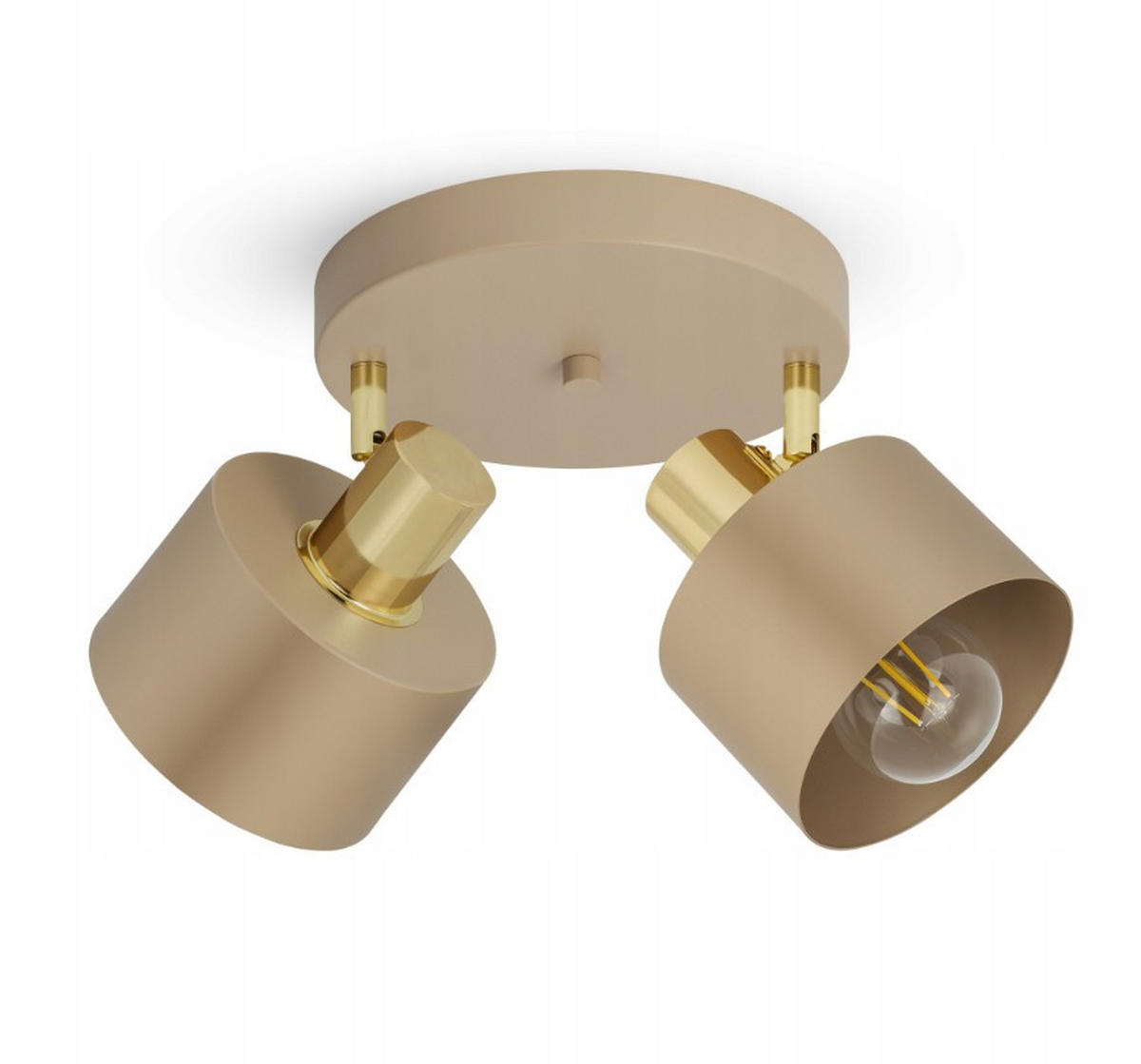 DECKENLEUCHTE Ecru - Beige/Goldfarben, Metall (30/30/21cm) - kiki design