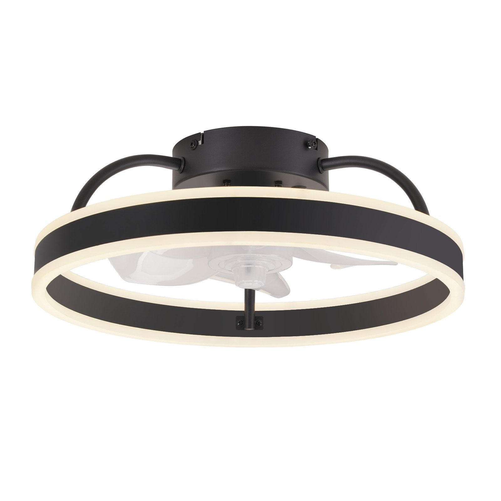 DECKENVENTILATOR Essenz II 40/40/16cm - Schwarz, Kunststoff (40/40/16cm) - Nettlife