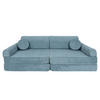 KINDERSOFA, Slimcord, Türkis - Türkis, Textil (160/24/80cm) - MeowBaby