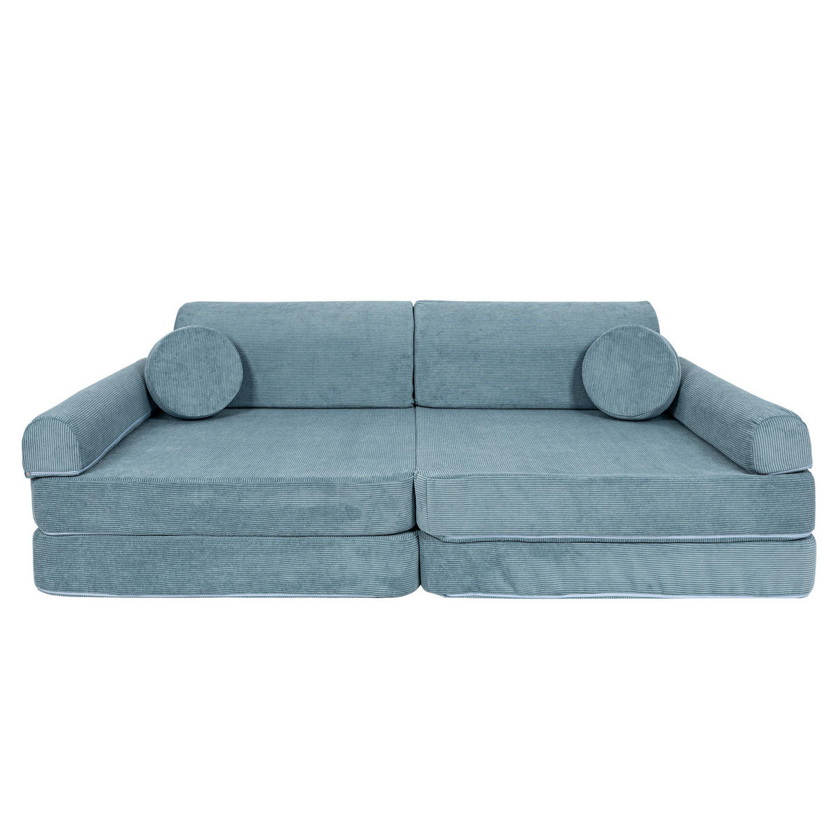 KINDERSOFA, Slimcord, Türkis - Türkis, Textil (160/24/80cm) - MeowBaby