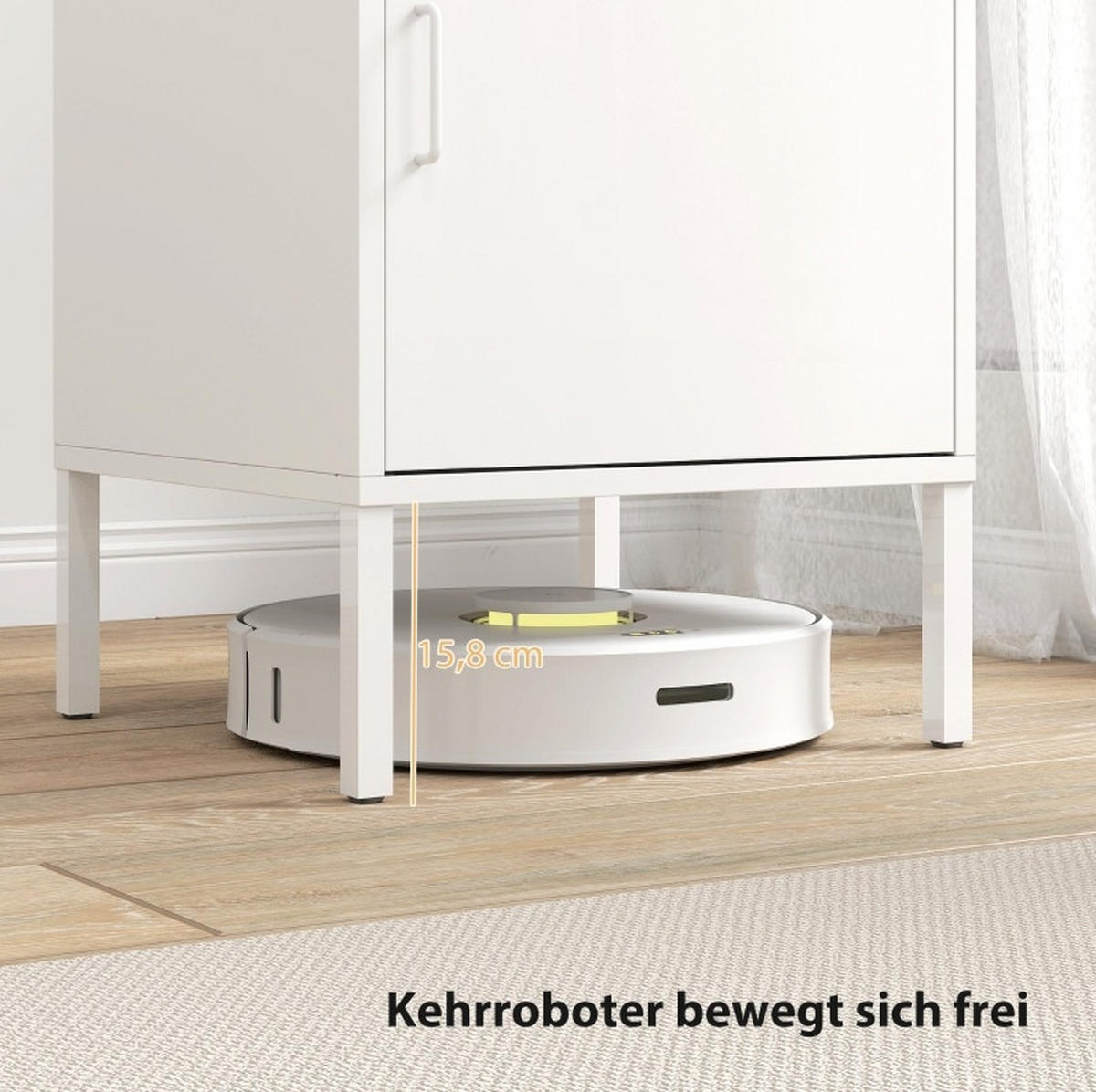 NACHTTISCH 40/40/56 cm in Weiß – kompakt mit verstellbarem Einlegeboden - Weiß, Metall (40/56/40cm) - BEAOK