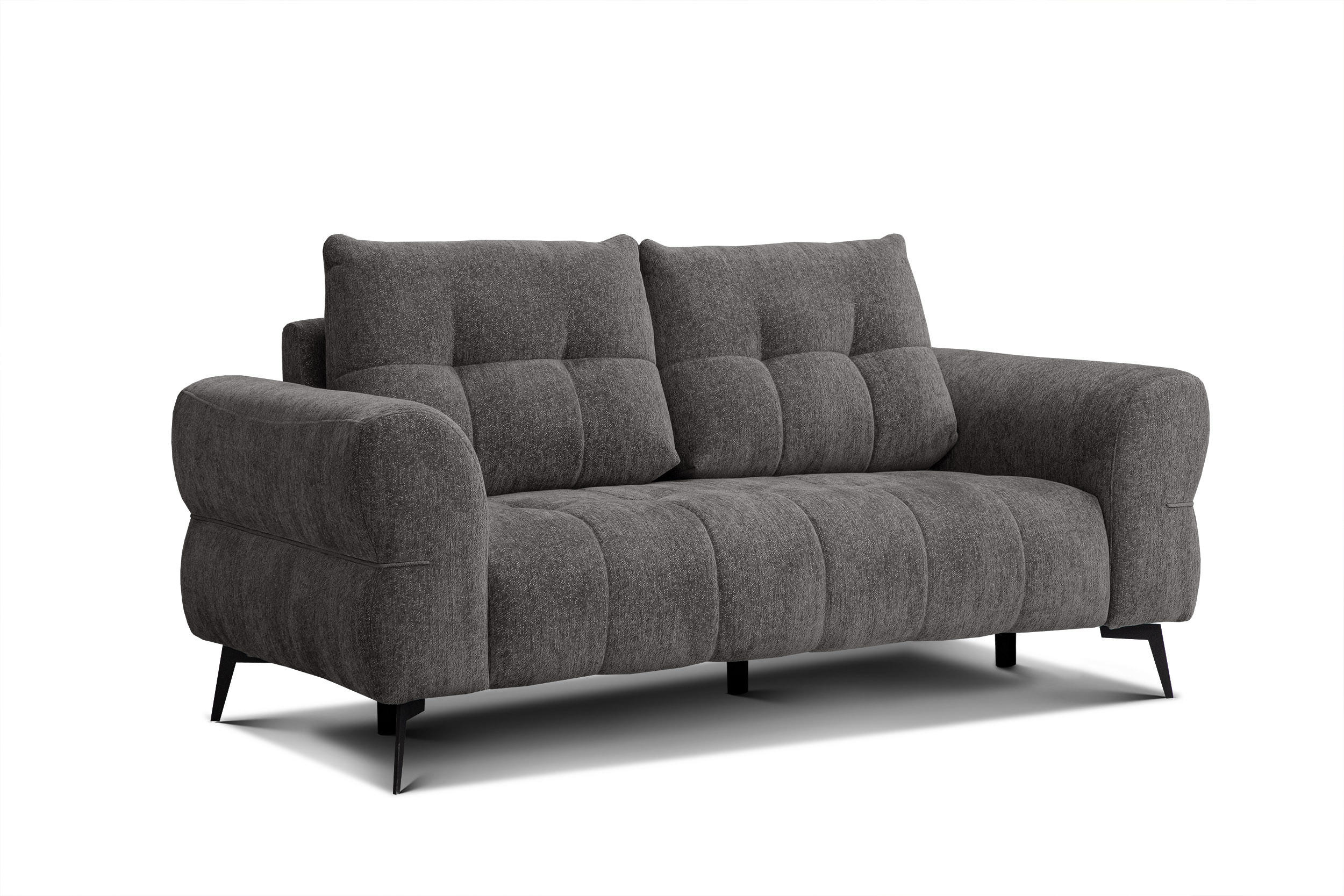 SOFA SALVINI 2,5-Sitzer, dunkelgrau - Dunkelgrau, Holz/Textil (206/88/99cm) - Courtois Laville