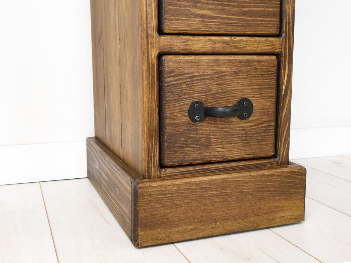 NACHTTISCH aus Massivholz Rustyk 1 - Dunkelbraun/Schwarz, Holz (29/69/40cm) - Seart
