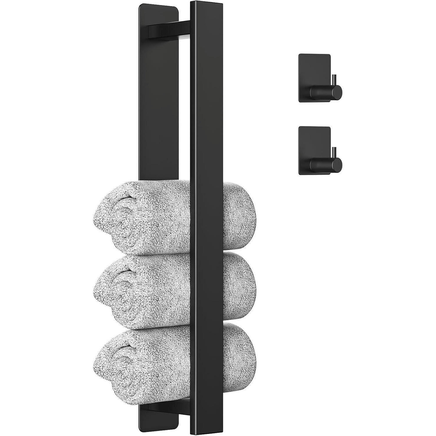 HANDTUCHHALTER ohne Bohren 40 cm Edelstahl Schwarz - Schwarz, Metall (4.5/40/7.5cm)